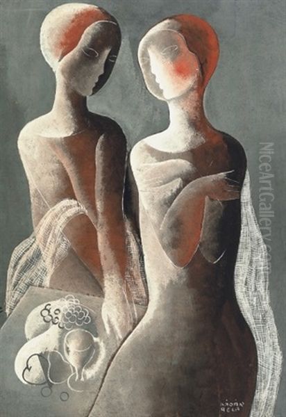 Baratnok - Friends Oil Painting by Bela Kadar