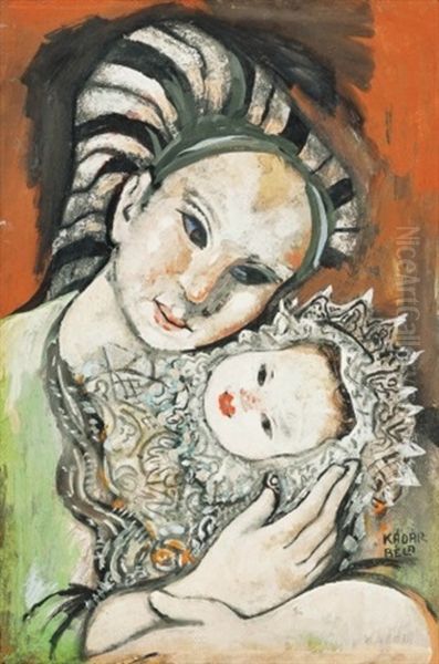 Anyasag (motherhood) Oil Painting by Bela Kadar