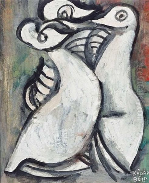 Galambok (doves) Oil Painting by Bela Kadar