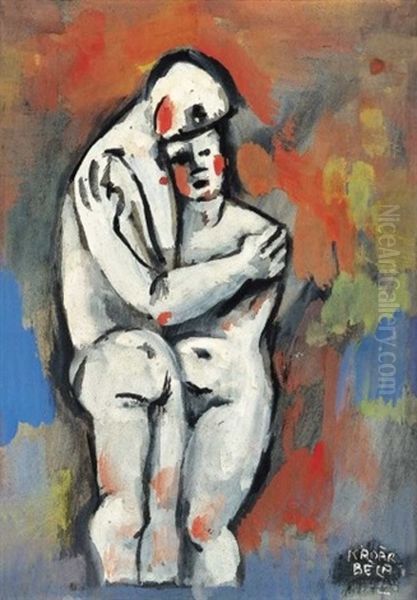 Szerelmespar (loving Couple) Oil Painting by Bela Kadar