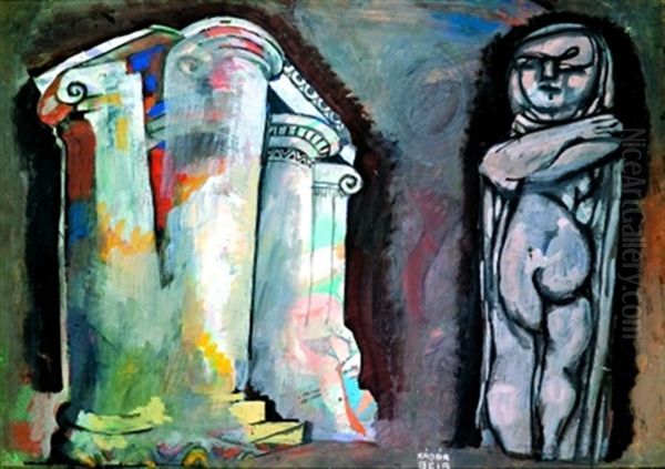 Le Gardien Du Temple Oil Painting by Bela Kadar