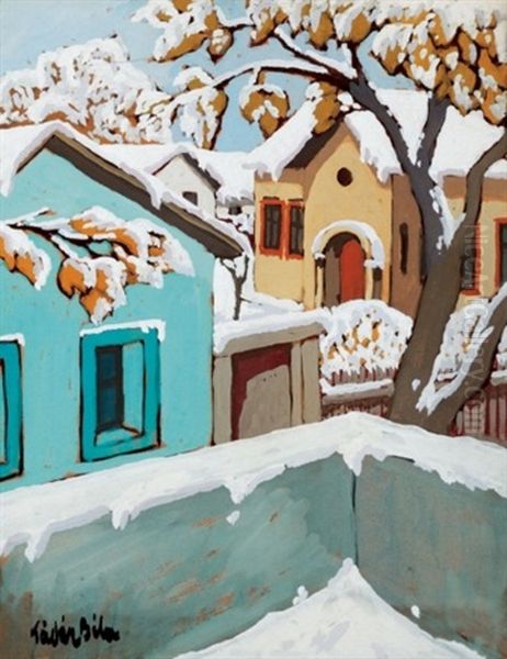 Behavazott Utca Oil Painting by Bela Kadar