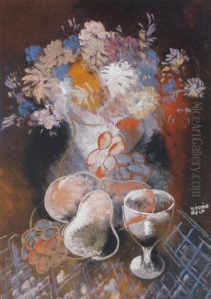 Csendelet Gyumolcsokkel (still Life With Fruit) Oil Painting by Bela Kadar