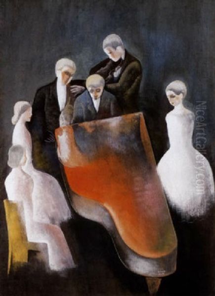 Kamarazene (chamber Music) Oil Painting by Bela Kadar