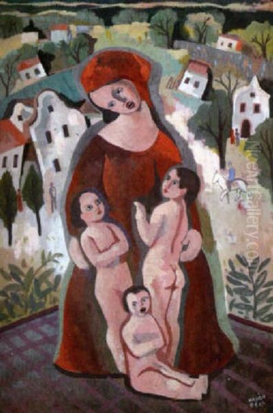 Madonna Mit Kindern Oil Painting by Bela Kadar