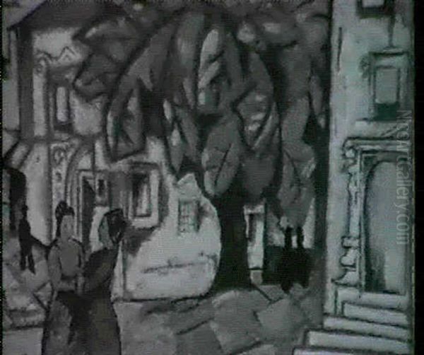 Dorfliche Szene Oil Painting by Bela Kadar