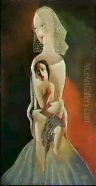 Femme Et Enfant Oil Painting by Bela Kadar