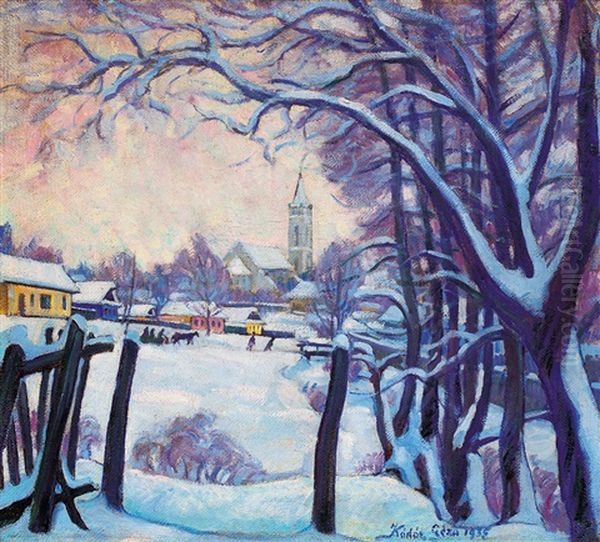 Baia Sprie Oil Painting by Geza Kadar