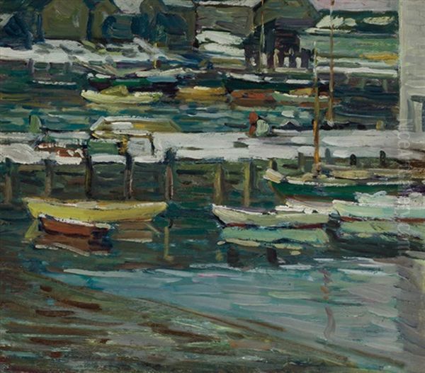 Boats At Rest Oil Painting by Charles Salis Kaelin