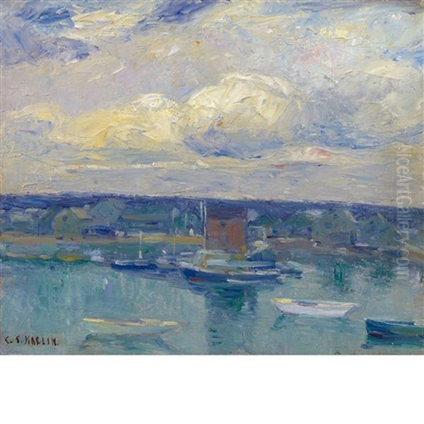 Boats In The Harbor Oil Painting by Charles Salis Kaelin