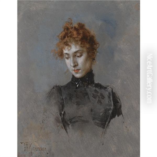 Portrait Of A Lady Oil Painting by Frederik Hendrik Kaemmerer
