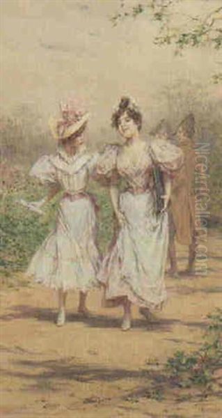 School Belles Oil Painting by Frederik Hendrik Kaemmerer