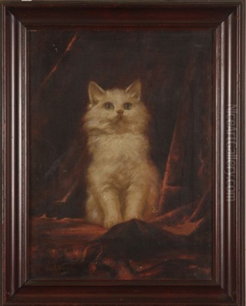Portrait Of A Cat Oil Painting by Carl Kahler