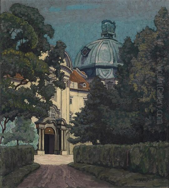 Stiftsportal Klosterneuburg Oil Painting by Max Kahrer