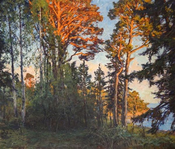 Autumn Light Oil Painting by Gottfrid Kallstenius