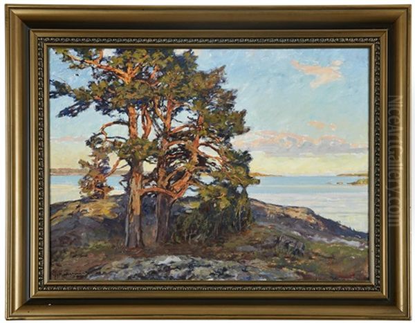 Tallar I Skymning Oil Painting by Gottfrid Kallstenius
