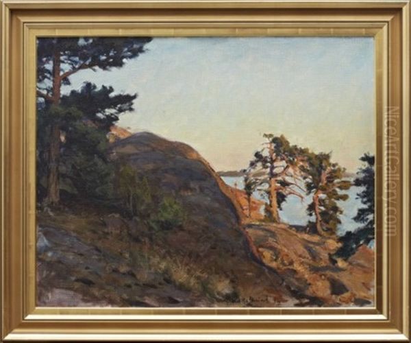 Skargardslandskap Oil Painting by Gottfrid Kallstenius