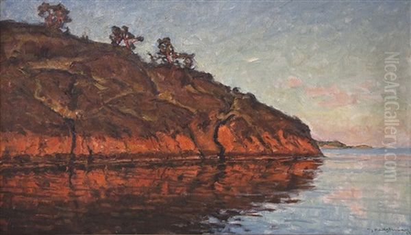 Skargardslandskap Med Solbelyst Klippa Och Tallar Oil Painting by Gottfrid Kallstenius