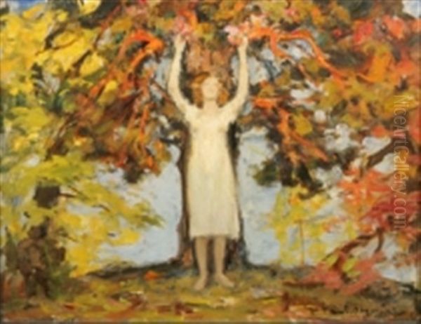 Halsa Den Nya Dagen Oil Painting by Gottfrid Kallstenius