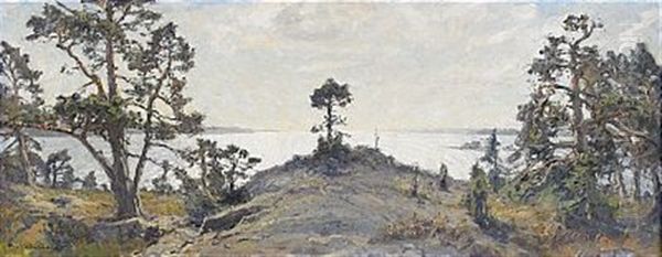 Afton I Tjust Skargard Oil Painting by Gottfrid Kallstenius