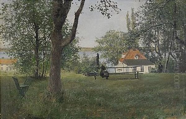 Motesplatsen Oil Painting by Gottfrid Kallstenius