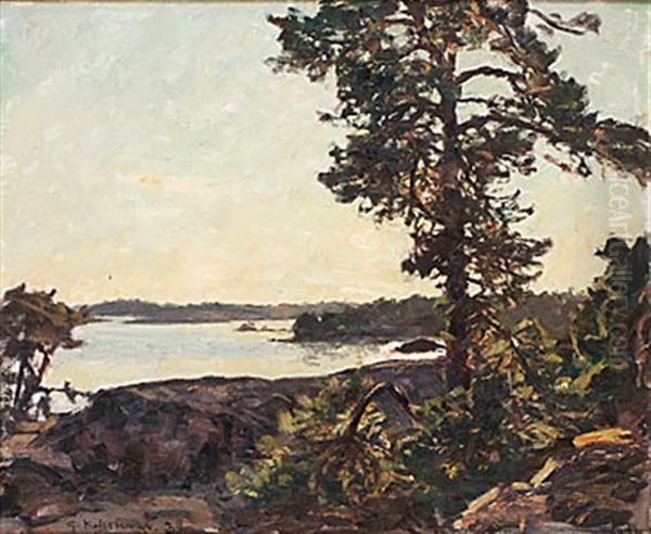 Solbelysta Tallar Oil Painting by Gottfrid Kallstenius