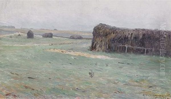 Slattlandskap Med Hovolmar - Motiv Fran Finistere, Bretange Oil Painting by Gottfrid Kallstenius