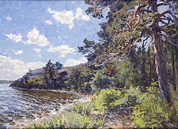 Sommarlandskap Oil Painting by Gottfrid Kallstenius