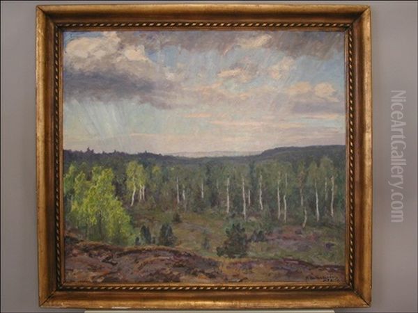 Nakyma Metsan Ylitse Oil Painting by Gottfrid Kallstenius