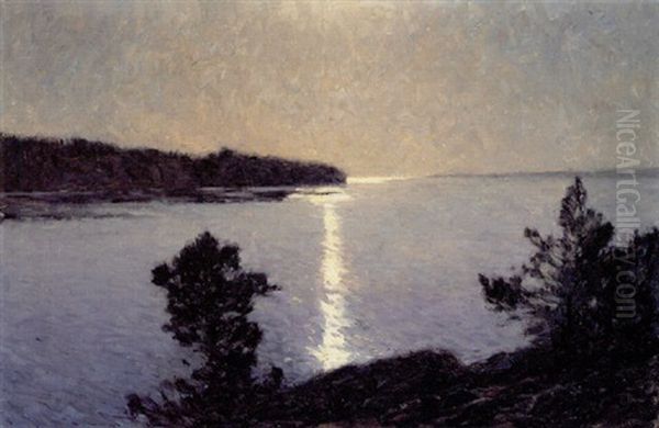 Aftenstemning Ved En Fjord Oil Painting by Gottfrid Kallstenius