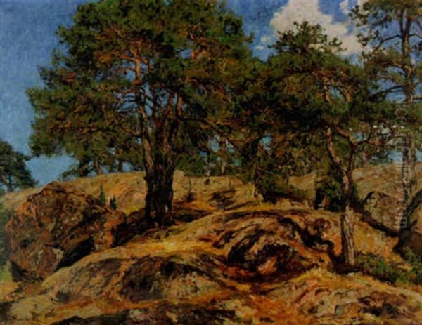 Dvargtallar - Sommarlandskap Oil Painting by Gottfrid Kallstenius