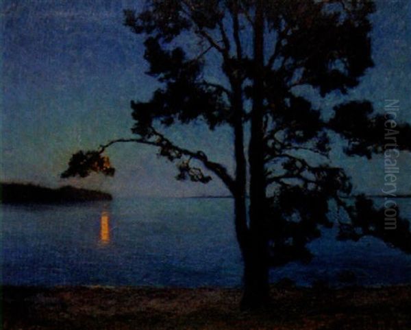 Stillhet - Mansken I Skargarden Oil Painting by Gottfrid Kallstenius