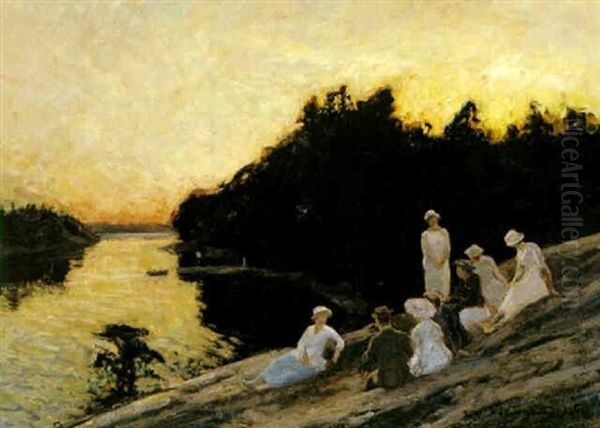 Skargardsutflykt Oil Painting by Gottfrid Kallstenius