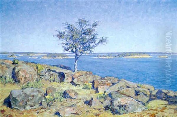 Hogsommar, Smalands Skargard Oil Painting by Gottfrid Kallstenius