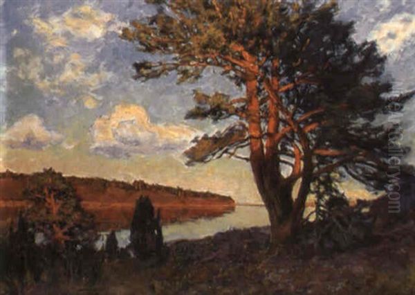 Skargardslandskap Oil Painting by Gottfrid Kallstenius