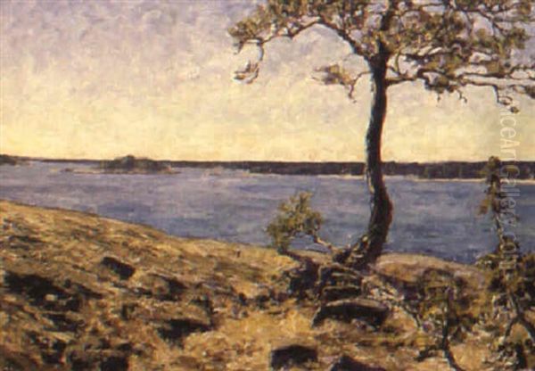 Skargardsvy Oil Painting by Gottfrid Kallstenius
