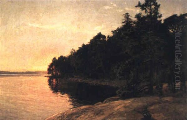 Aftonrodnad Oil Painting by Gottfrid Kallstenius