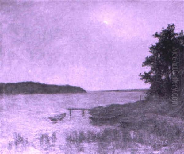 The Blue Night Oil Painting by Gottfrid Kallstenius