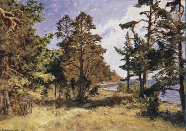Sommarskog Vid Havet Oil Painting by Gottfrid Kallstenius