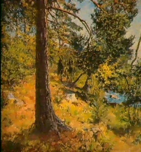 Solbelyst Tall Oil Painting by Gottfrid Kallstenius