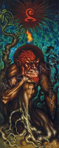 Primate Oil Painting by Nicolai Konstantinovich Kalmakov