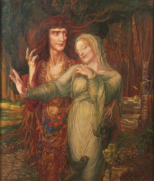 La Tentation Oil Painting by Nicolai Konstantinovich Kalmakov