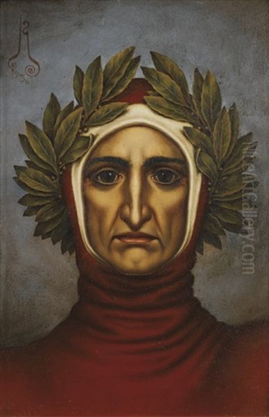 Portrait Of Dante Alighieri Oil Painting by Nicolai Konstantinovich Kalmakov