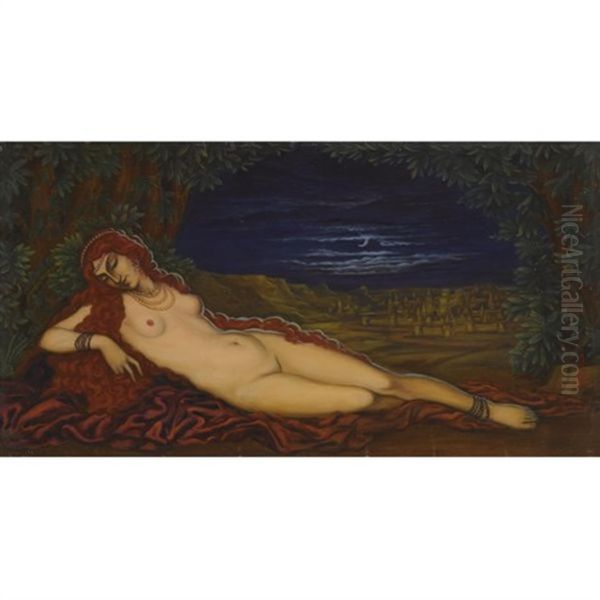 Odalisque Oil Painting by Nicolai Konstantinovich Kalmakov