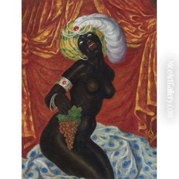 La Negresse Oil Painting by Nicolai Konstantinovich Kalmakov