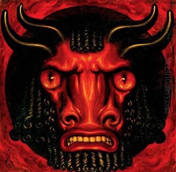 Minotaurus (minotaur) Oil Painting by Nicolai Konstantinovich Kalmakov