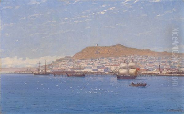 Mediterranean View Oil Painting by G.O. Kalmykov