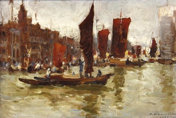Red Sails Oil Painting by Ivan Leonardovich Kalmykov