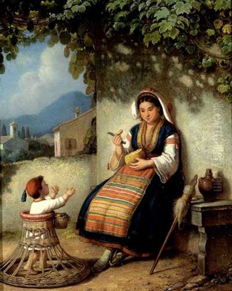 Die Ersten Schritte Werden Belohnt Oil Painting by Kaspar Kaltenmoser