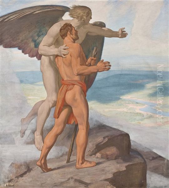 Der Himmlische Begleiter Oil Painting by Arthur Kampf